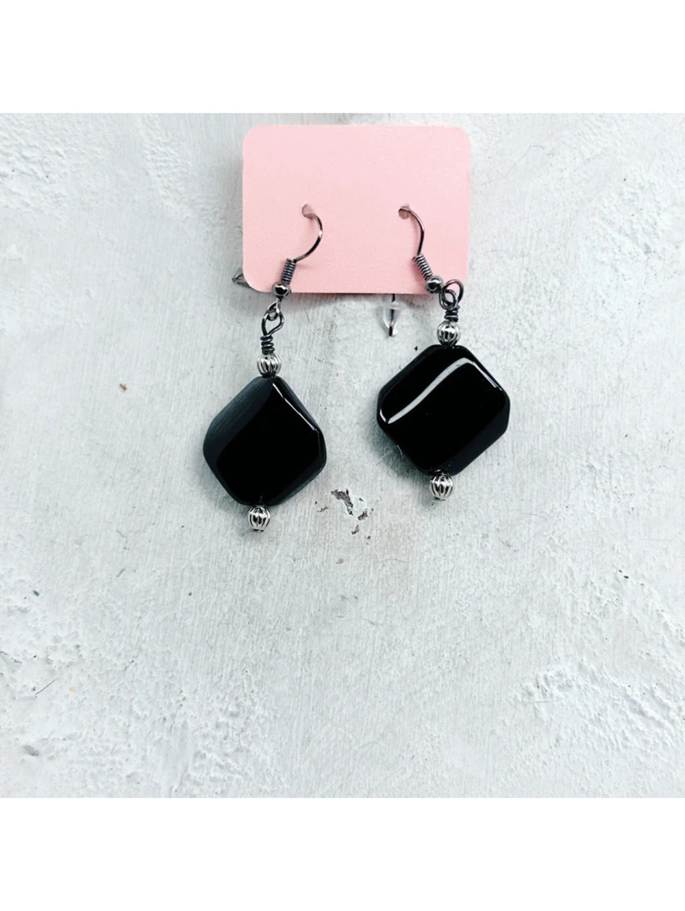 2573mc. Black Ceramic Earrings